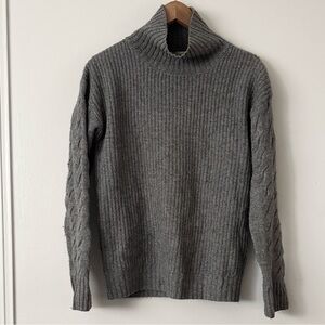 Gentle Herd XXS Women’s Grey Cashmere Wool Turtleneck Sweater